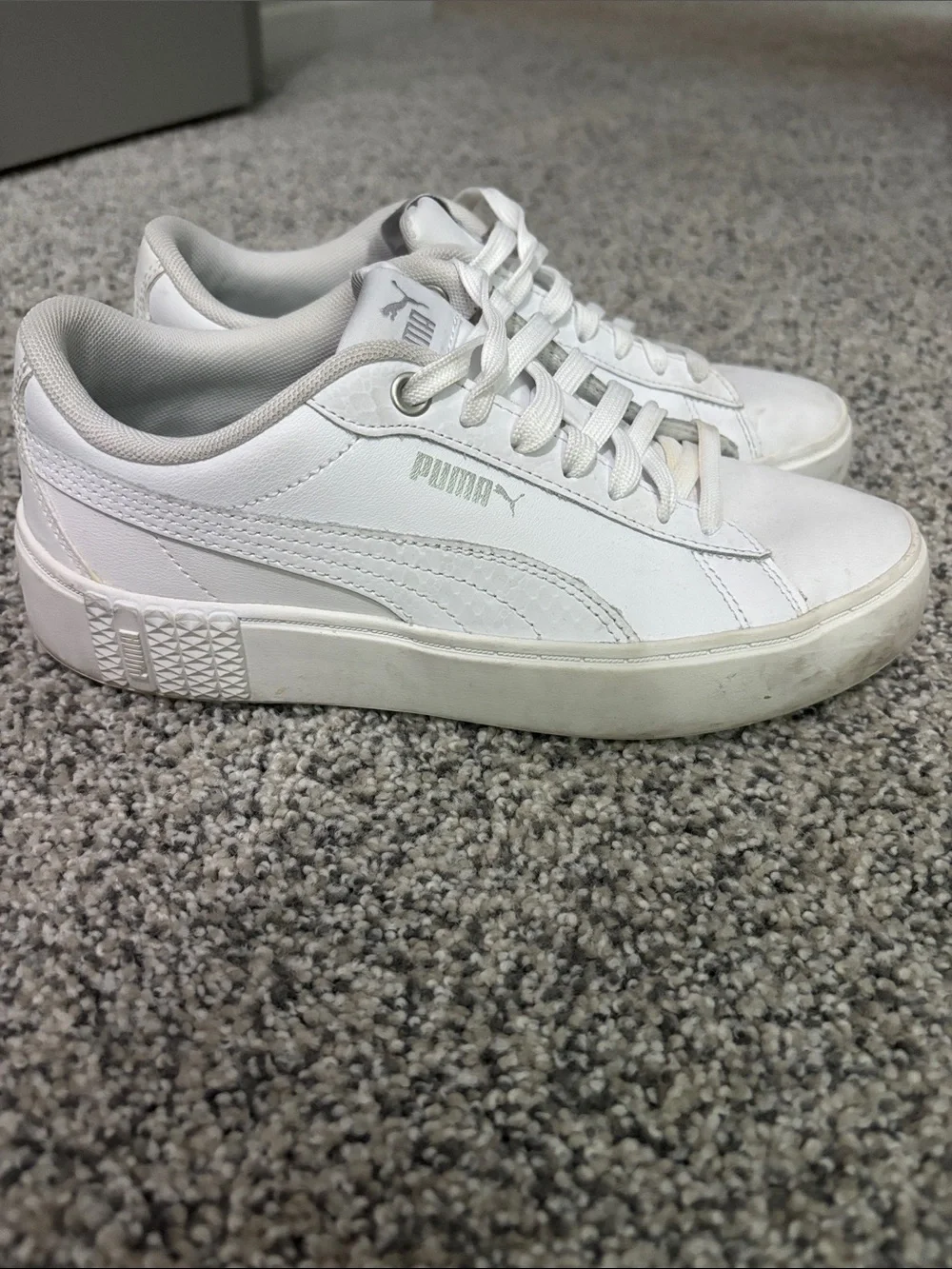 Puma White Low-Top Leather Sneakers
